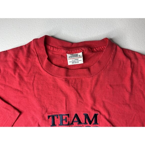 Vintage Team America Tshirt Red Stars Size XL Single Stitch - Picture 3 of 8